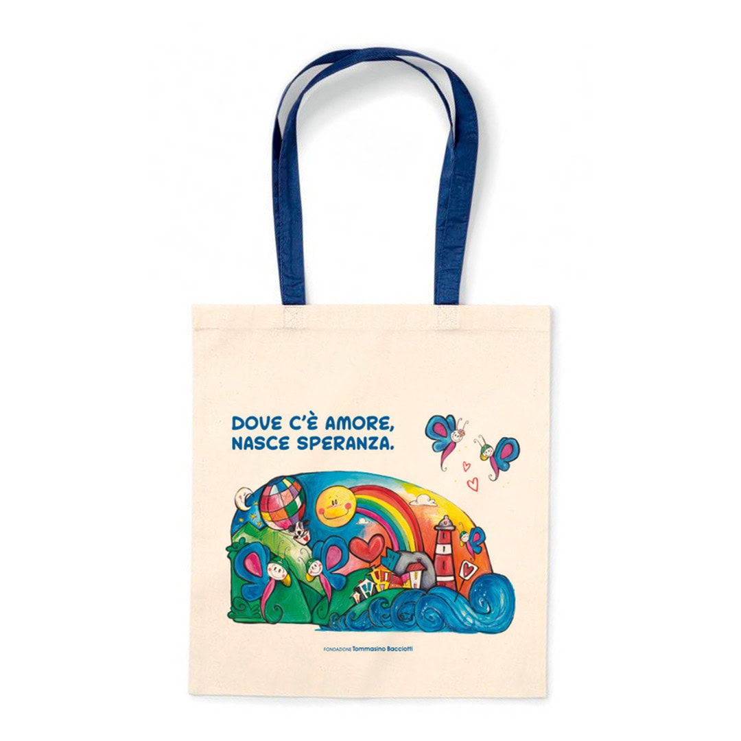 Borsa Shopper con disegni Dove c'è amore Fondazione Tommasino Bacciotti